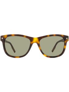 Zegna lunettes de soleil rectangulaires à effet écailles de tortue - Marron