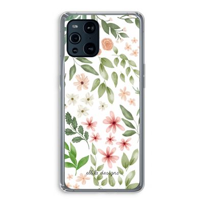 Botanical sweet flower heaven: Oppo Find X3 Pro Transparant Hoesje