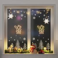 Kerstverlichting silhouet van de kerstman2 st 35 LEDs warm wit