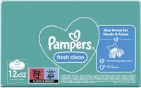 Pampers Fresh Clean vochtige doekjes, doos van 12 x 52 stuks