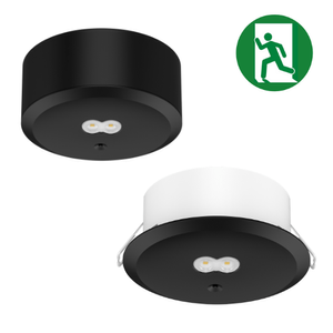 Noodverlichting neerwaarts zwart 3W Ø140mm met autotest Tronix