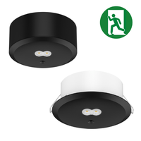 Noodverlichting neerwaarts zwart 3W Ø140mm met autotest Tronix
