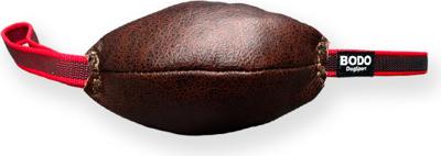BODO honden bijtrol rugbybal - Leer - 16x10cm