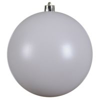1x Grote winter witte kerstballen van 14 cm mat van kunststof - thumbnail
