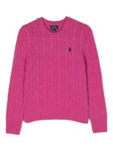 Ralph Lauren Kids pull en maille fine à logo brodé - Rose