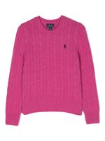 Ralph Lauren Kids pull en maille fine à logo brodé - Rose - thumbnail