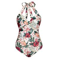 Queen Kerosin Flowers Swimsuit Ecru-XS