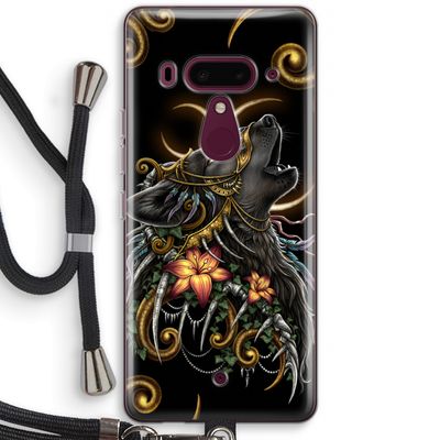 Huilende Wolf: HTC U12+ Transparant Hoesje met koord