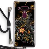 Huilende Wolf: HTC U12+ Transparant Hoesje met koord