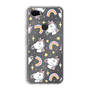 Rainbow Unicorn: Google Pixel 3a Transparant Hoesje