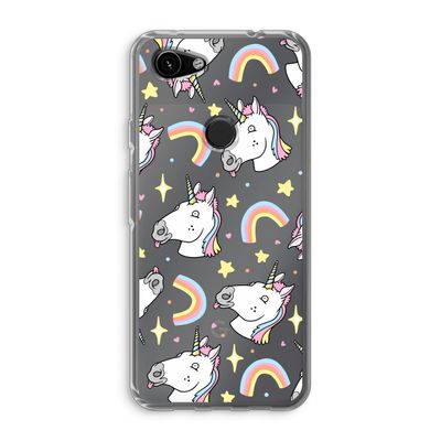 Rainbow Unicorn: Google Pixel 3a Transparant Hoesje