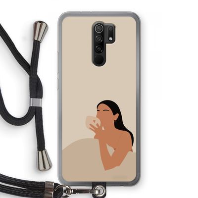 Fresh coffee: Xiaomi Redmi 9 Transparant Hoesje met koord