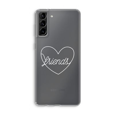 Friends heart pastel: Samsung Galaxy S21 Plus Transparant Hoesje