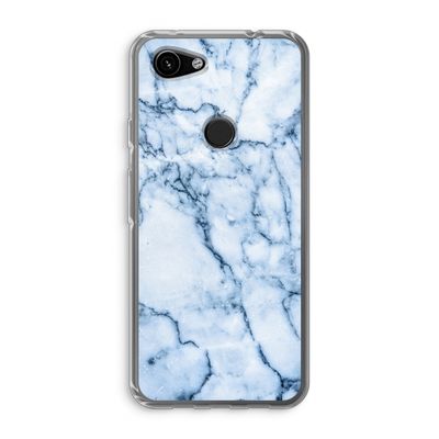 Blauw marmer: Google Pixel 3a Transparant Hoesje