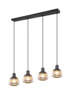 Trio Eettafel hanglampTarifa met geribbeld glas - 362800432