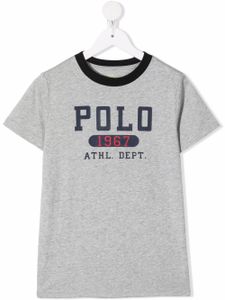 POLO RALPH LAUREN KIDS t-shirt à logo imprimé - Gris