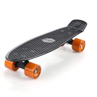 Skateboard Retro 57 cm Zwart-Oranje - thumbnail
