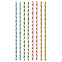 Drinkrietjes papier gekleurd 100x