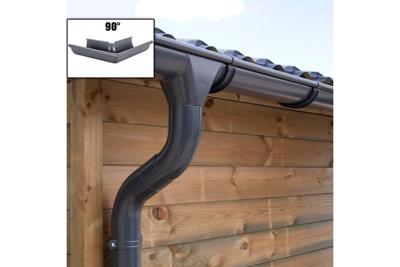 Verzinkte dakgootset compleet - vierkant - antraciet - 2500 cm Verzinkte dakgootset compleet - vierkant - antraciet - 2500 cm