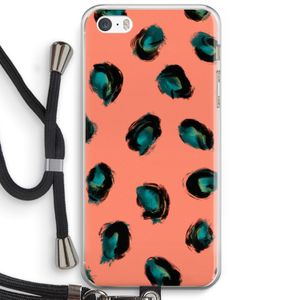 Pink Cheetah: iPhone 5 / 5S / SE Transparant Hoesje met koord