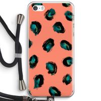 Pink Cheetah: iPhone 5 / 5S / SE Transparant Hoesje met koord