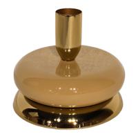 Kandelaar goud/beige emaille 10x10x8,5cm