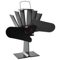 VidaXL Kachelventilator met 2 vinnen zwart VidaXL Kachelventilator met 2 vinnen zwart