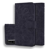 Voor Galaxy A30s/A50s kalf patroon Mandala dubbele vouwen ontwerp reliëf lederen draagtas met portemonnee & houder & kaartsleuven (zwart) Voor Galaxy A30s/A50s kalf patroon Mandala dubbele vouwen ontwerp reliëf lederen draagtas met portemonnee & houder & kaartsleuven (zwart)