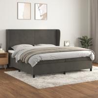 Boxspring met matras fluweel donkergrijs 200x200 cm