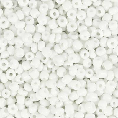 Creativ Company Rocailles, d 3 mm, afm 8/0, gatgrootte 0,6-1,0 mm, wit, 25 gr/ 1 doos