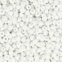 Creativ Company Rocailles, d 3 mm, afm 8/0, gatgrootte 0,6-1,0 mm, wit, 25 gr/ 1 doos