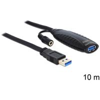 Delock USB-kabel USB 3.0 USB-A stekker, USB-A bus 10 m Zwart 83415