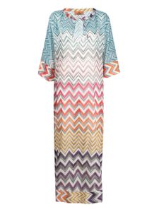 Missoni robe longue à motif zig-zag - Bleu