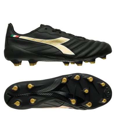 Diadora Brasil Elite 2 Tech Italië FG - Zwart/Goud