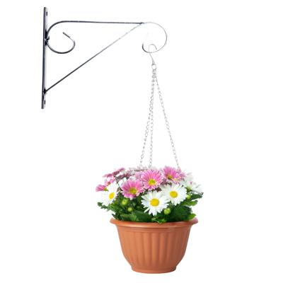 Hangpot + Muurhaak Cuneo - terracotta - D25 cm - kunststof - metaal - tuinaccessoires