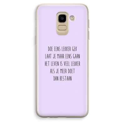 Gek: Samsung Galaxy J6 (2018) Transparant Hoesje