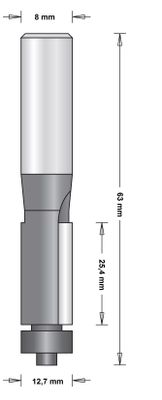8 MM KANTENFREES MET ONDERLAGER 12.7X63