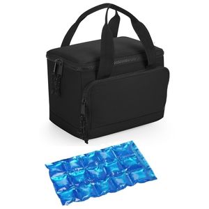 Kleine koeltas/lunch tas - incl. koelelement - 24 x 17 x 17 cm - 2 vakken - zwart