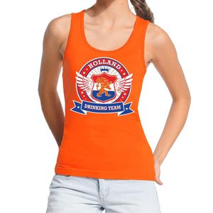 Oranje Holland drinking team tanktop / mouwloos shirt dames