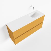 Toiletmeubel Mondiaz Ada | 100 cm | Meubelkleur Ocher | Lex wastafel Talc Rechts | Zonder kraangat