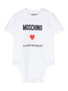 Moschino Kids body à logo brodé - Blanc