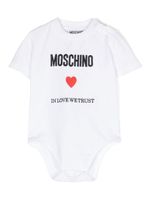 Moschino Kids body à logo brodé - Blanc - thumbnail