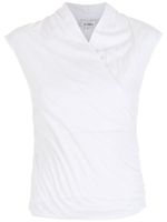 Amir Slama blouse cache-cœur à design sans manches - Blanc