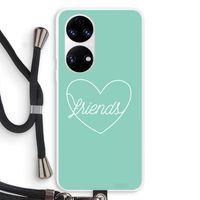 Friends heart pastel: Huawei P50 Transparant Hoesje met koord