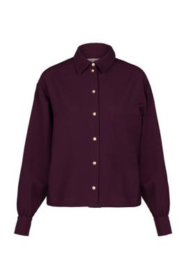 Melani waffle blouse - blackberry - 13377