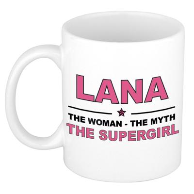Lana cadeau mok - Woman Myth Supergirl - naam koffiemok - 300 ml - collega - moederdag