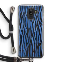 Blauwe nerven: Samsung Galaxy J8 (2018) Transparant Hoesje met koord