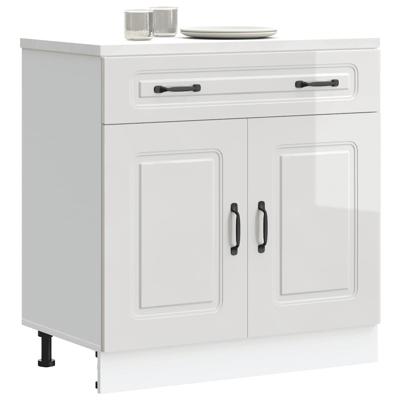 Keuken onderkast Kalmar bewerkt hout hoogglans wit