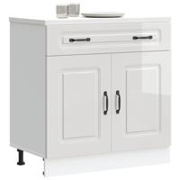 Keuken onderkast Kalmar bewerkt hout hoogglans wit