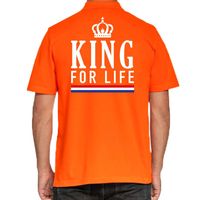 Koningsdag poloshirt King for life oranje voor heren